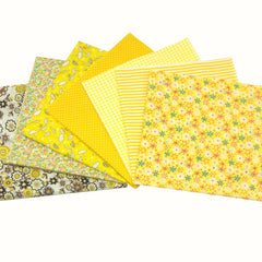 7pcs 49 78 49 Yellow Squares Floral Printed Cotton Fabric For Quilting DIY Craft