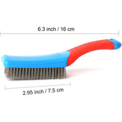 Heavy Duty Wire Brush with Plastic Handle - Stainless Steel Bristles