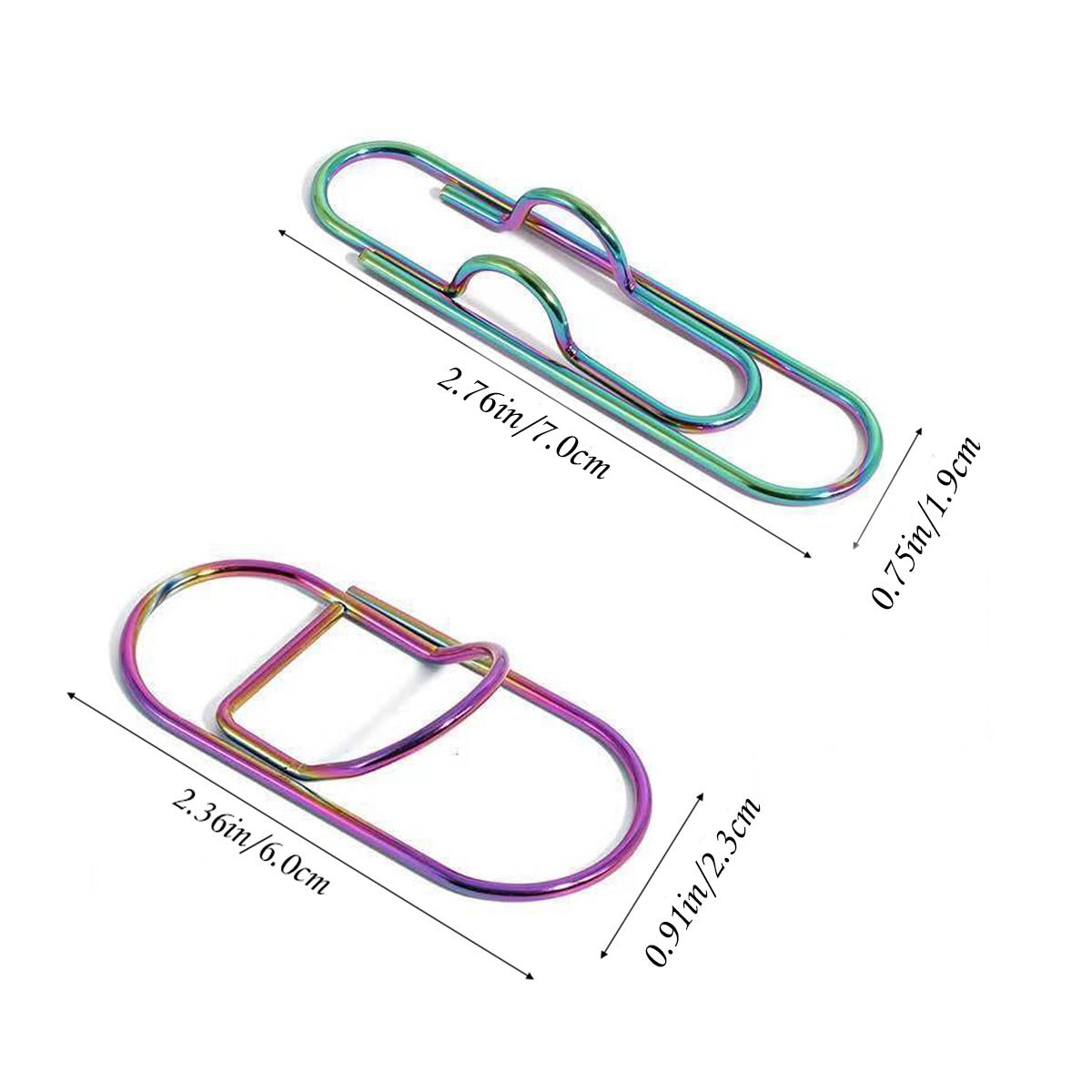 2pcs Colorful Metal Pen Clips for Journals & Bills