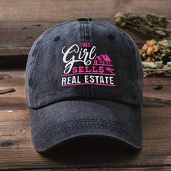 GIRL Embroidered Distressed Baseball Cap Dad Hat Sun Hats