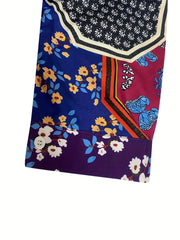 Boho Dress Women's Plus Geo Print Half Sleeve V Neck Stretch Dress