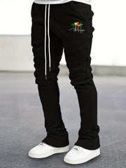Coconut Palm Pattern Flared Trousers Men s Casual Joggers