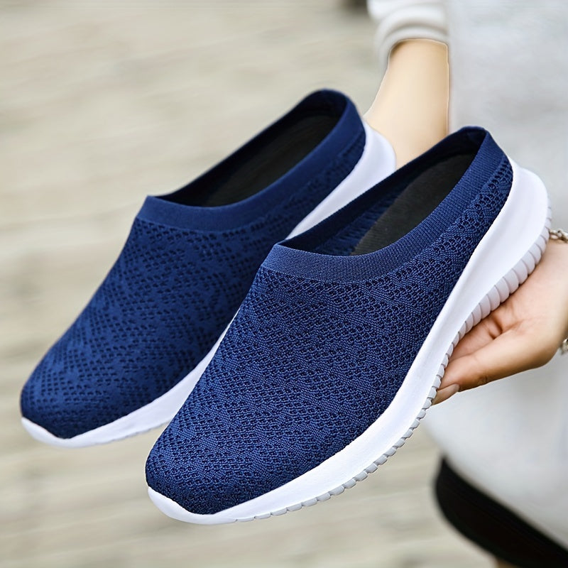 Women's Knitted Walking Mules Shoes Lightweight Non slip Shoes
