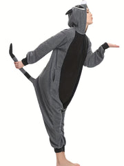 Halloween One Piece Pajama Funny Hooded Jumpsuit
