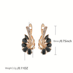 Zircon Flower Shape Earrings For Women Party Fine Jewelry