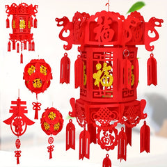 Non-woven Holiday Gift Lantern With Blessing Character