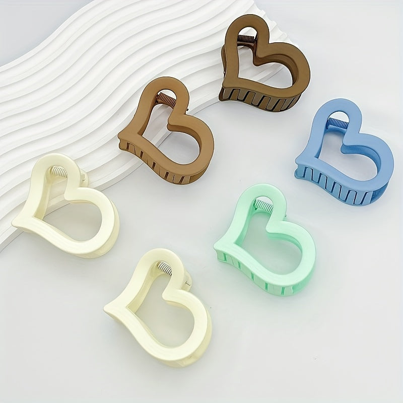Matte Heart Shape Hair Claw Hair Holder