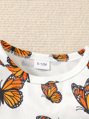 Baby Girls Butterfly Print Skirt Swing Top Flared Pants Set