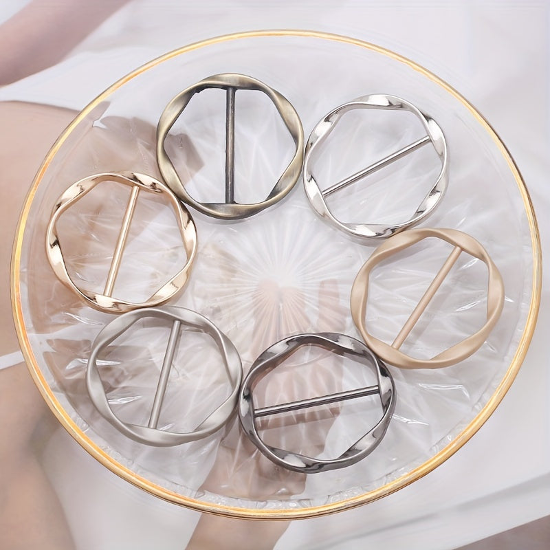 Metal Scarf Ring Clip Shawl Clips for Women Classic Hijab Metal Round Buckle