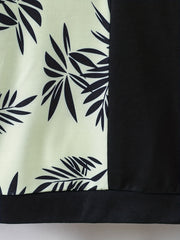Boy's Plant Print Hoodie Long Sleeve Clash Casual Top