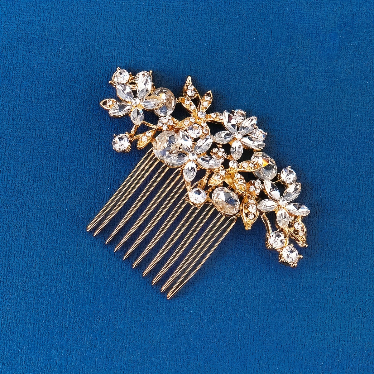 Boho Style Bridal Hair Comb Crystal Flower Hair Comb