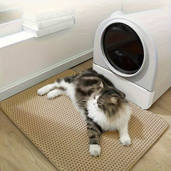 Double Layer Leak Proof Cat Litter Mat Easy Clean with Non Slip Backing
