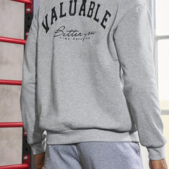 Men's Casual Letter Print Sweatshirt Sports Pullover