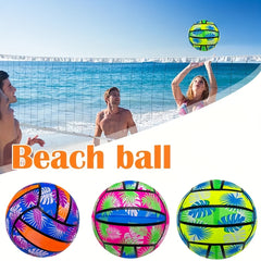 PVC Beach Volleyball Tropical Floral Pattern Orange Pu