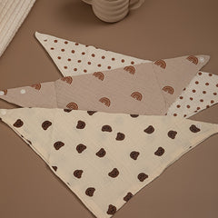 Floral Print Cotton Triangle Bib For Boys Girls