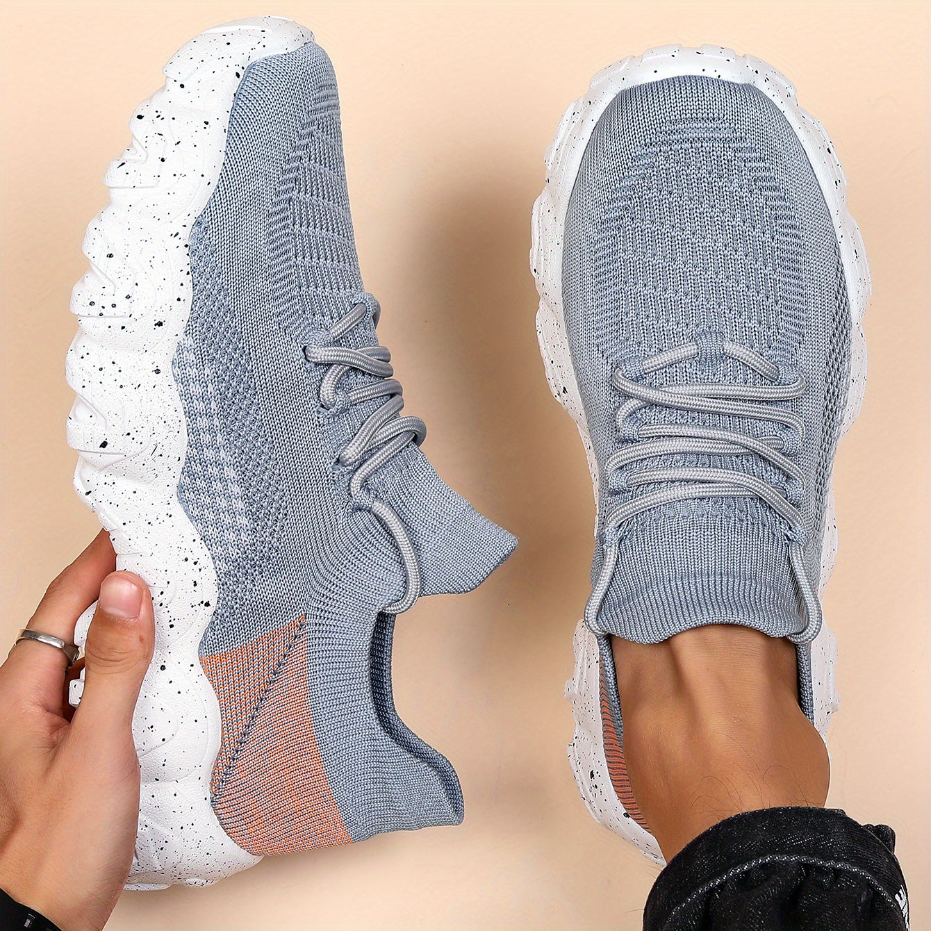 Men's Lightweight Knit Sports Sneakers Non Slip Running Shoes