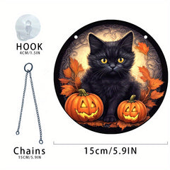 Acrylic Halloween Ghost Pumpkin Round Window Hanging Pendant
