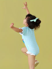 Toddler Girls Splicing Ruffle Trim Cartoon Print Swimwear