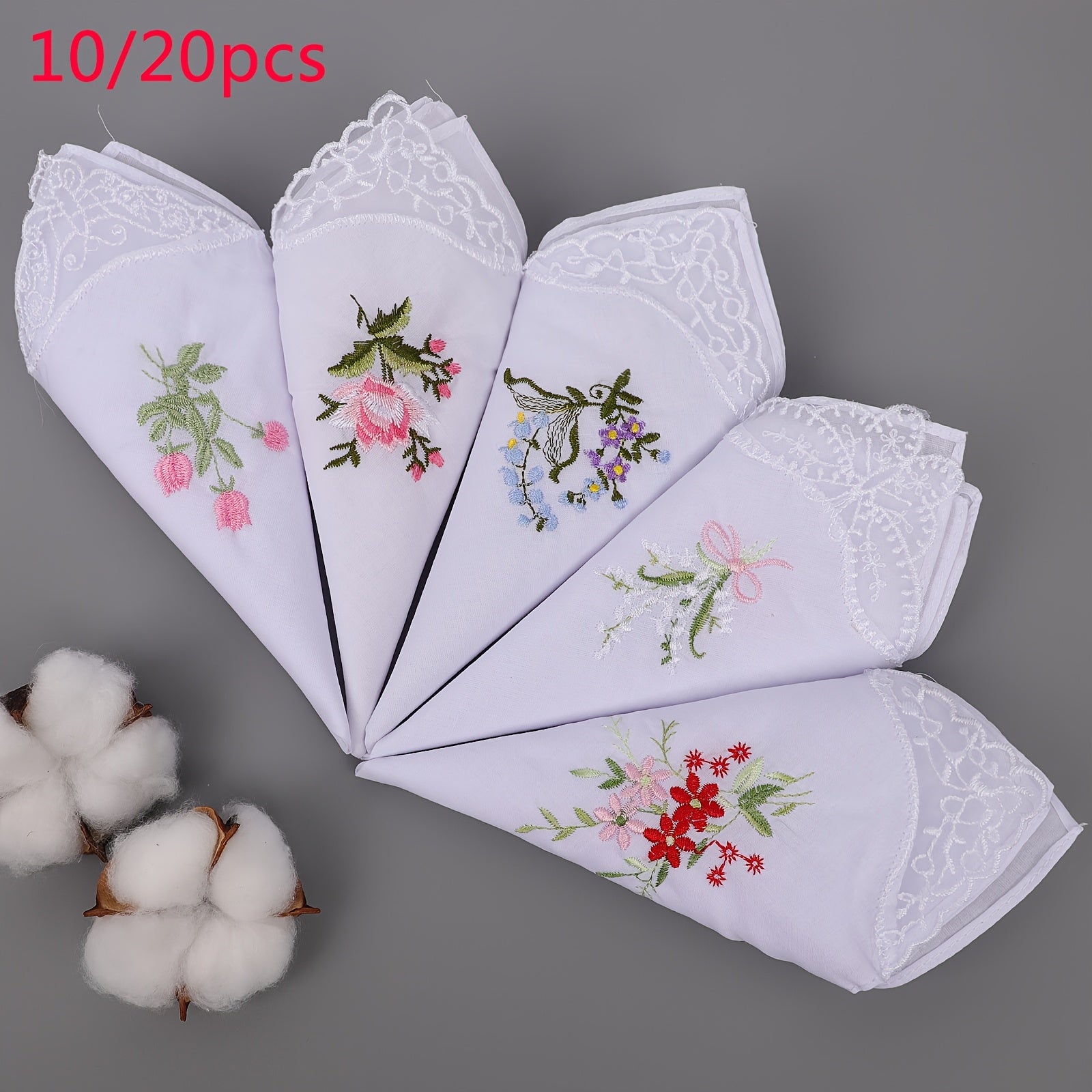 Embroidered Square Scarf Lightweight Lace Handkerchief Unisex