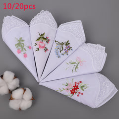 Embroidered Square Scarf Lightweight Lace Handkerchief Unisex