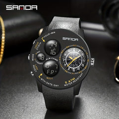 SANDA Large Dial Boy's Sports Waterproof Watch