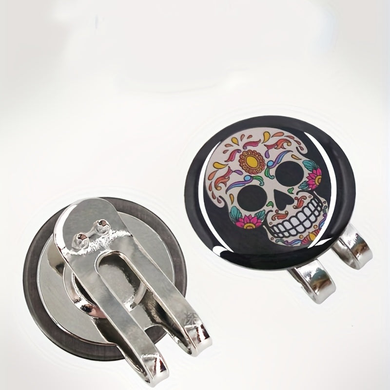 Golf Metal Hat Clip Skull Drop Glue Mark