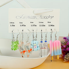 5 Pairs Girls Cartoon Earrings for Party Gift