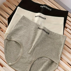 3pcs Letter Print Briefs Soft & Comfy Stretchy Intimates Panties