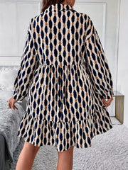 Casual Dress Women's Plus Lantern Sleeve Dress