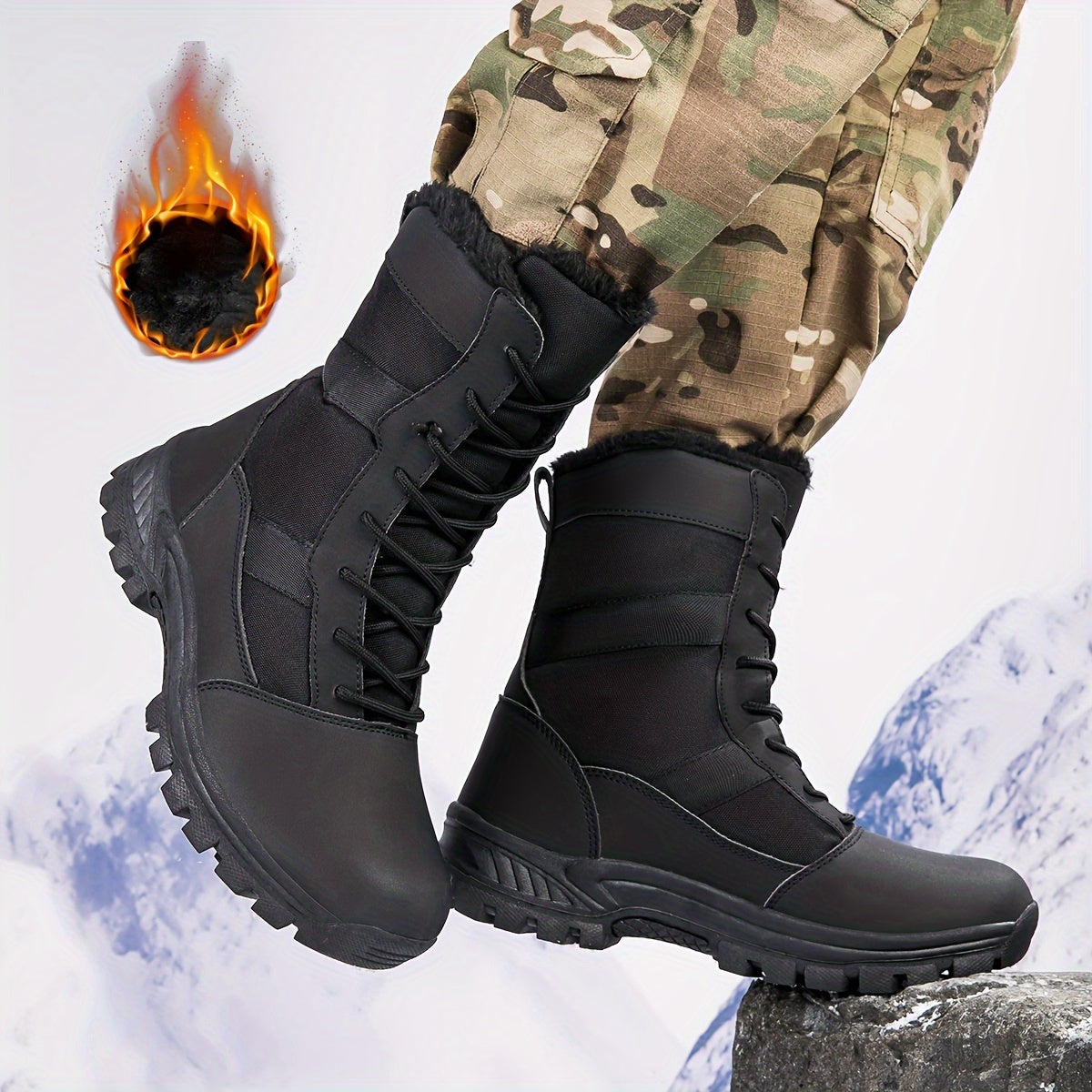 Men's High Top Tactical Work Boots for Outdoor Hiking