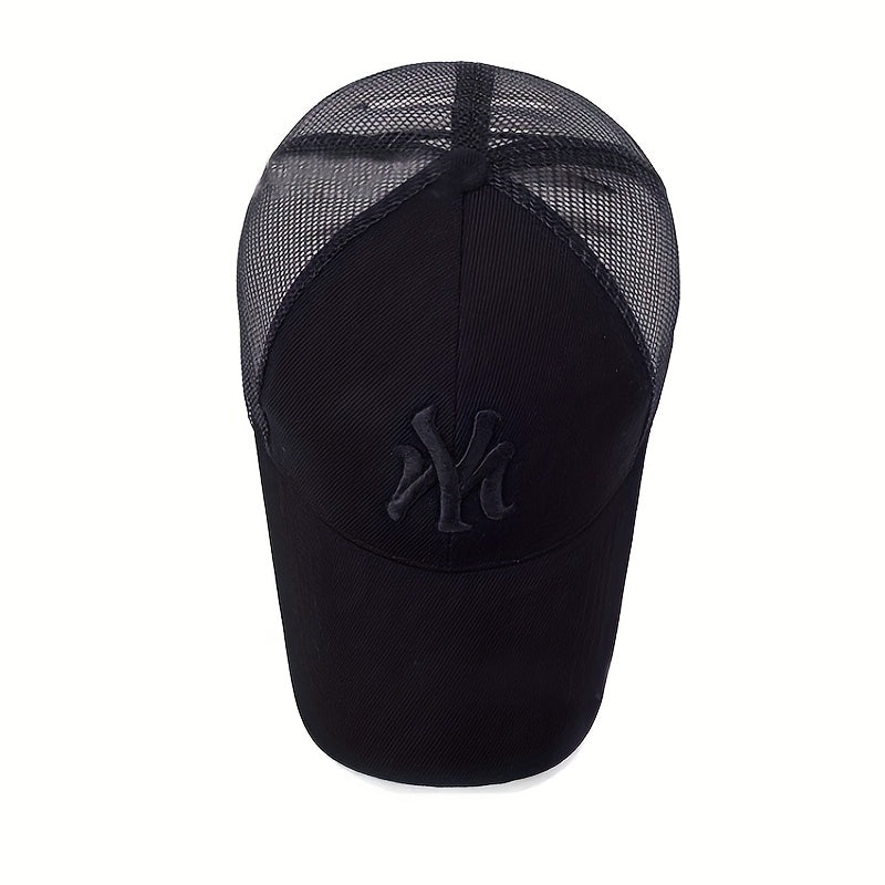 Mesh Baseball Cap Sun Hat Unisex Embroidered Letter