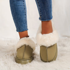 Fur Lined Thick Sole Snow Boots Keep Warm Slip On Shoes