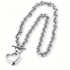 Heart Pendant Bracelet & Necklace Set - Fashionable Combo