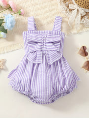 Baby Girls Striped Bowknot Onesie Clothes