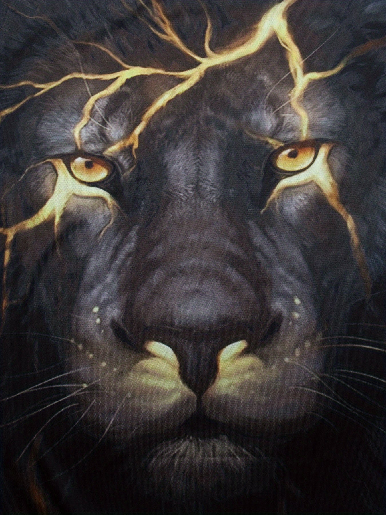 Men's Lion 3D Print T Shirt Exaggerated Casual Tee