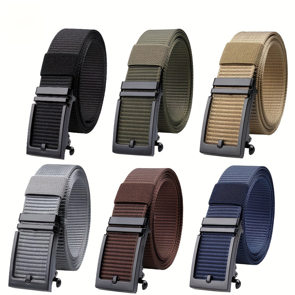 Men's Adjustable Nylon Ratchet Belt with Extension Buckle
