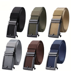 Men's Adjustable Nylon Ratchet Belt with Extension Buckle