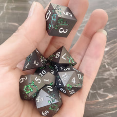 Metal Texture Petal Dice Set Heavy Metal Design for Collection