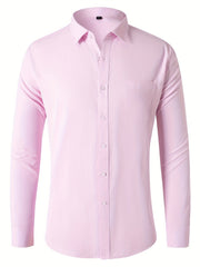 Men's Classic Button Up Shirt with Chest Pocket