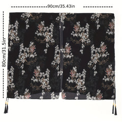Flower Print Tassel Shawl Thin Gauze Scarf Outdoor Beach Towel Cover