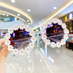 Girls Daisy Flower Frame Sunglasses Sun Protection Holiday Gift