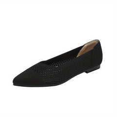 Women's Knitted Flat Shoes Pointed Toe Slip On Soft Sole Ballet Flats