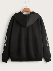 Butterfly Graphic Hooded Sports Sweatshirt Zipper Up Long Sleeve Hoodie