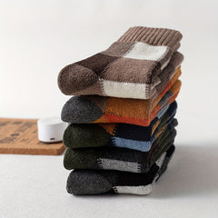 5 Pairs Ruffle Plaid Rabbit Wool Warm Socks