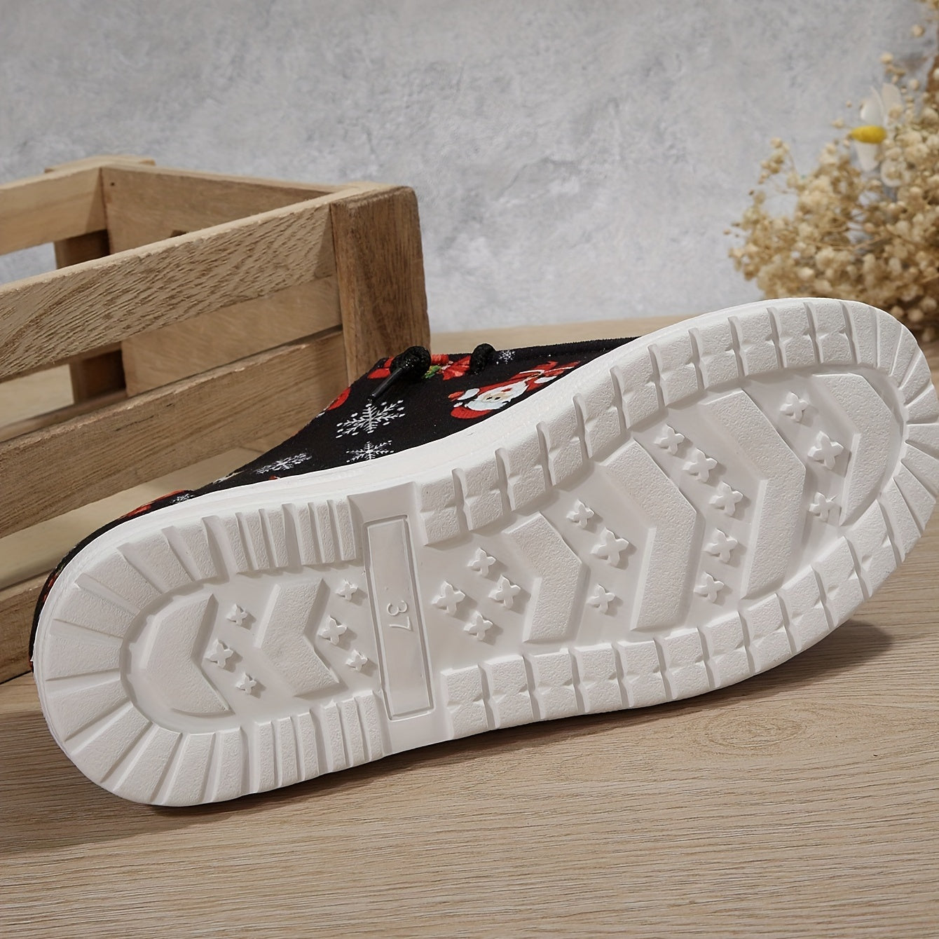 Christmas Pattern Casual Walking Shoes Lightweight Low Top Sport Flat Shoes