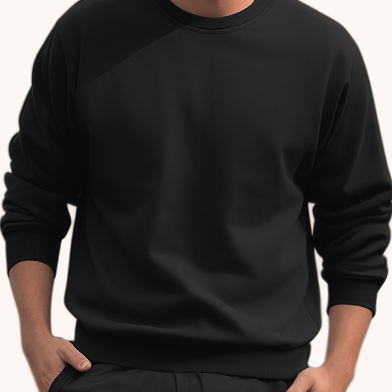 Men's Round Neck Sweatshirt Loose Pullover Autumn Winter