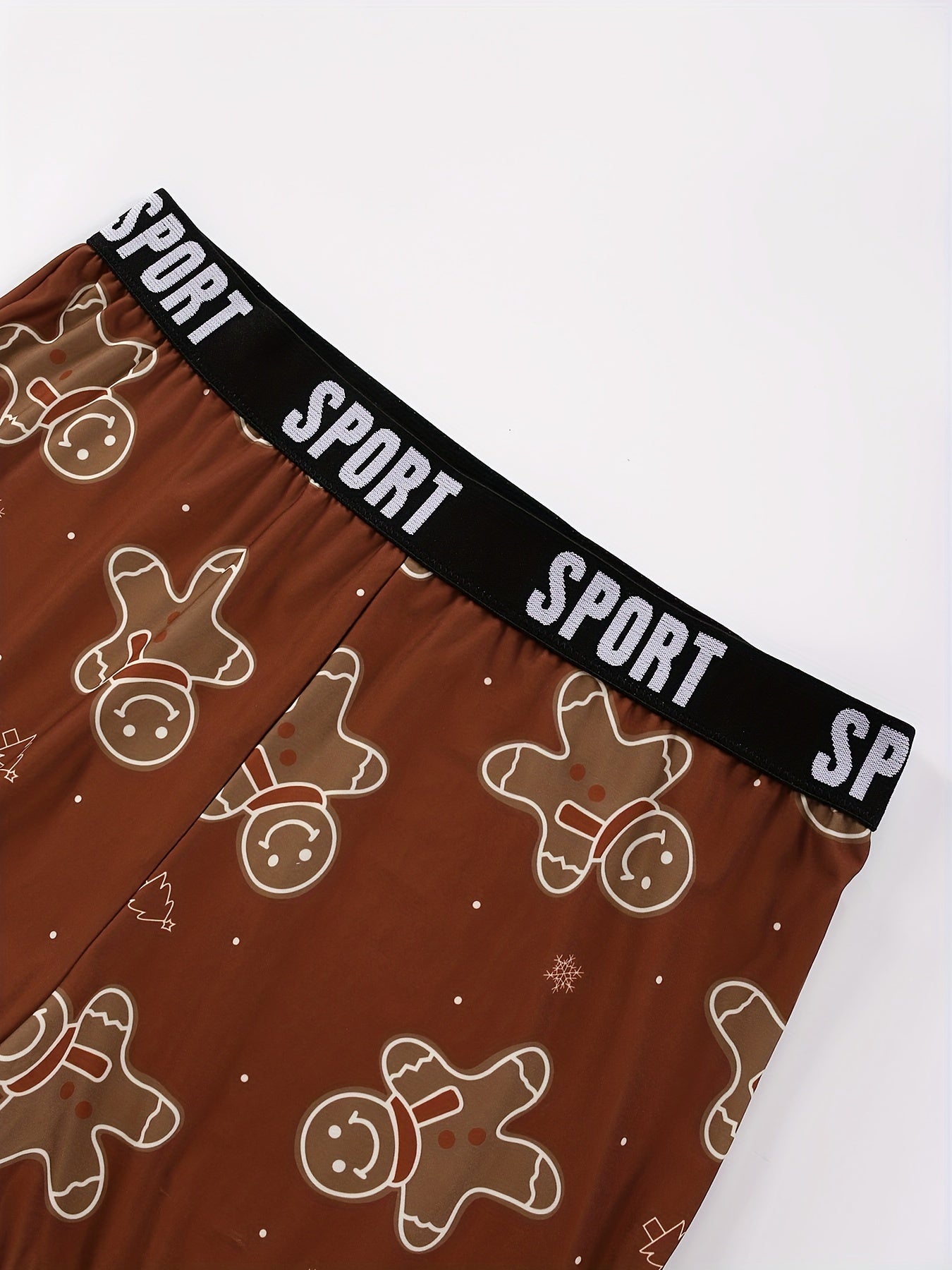 Xmas Cartoon Figure Tank Top & Snowflake Print Underwear Set