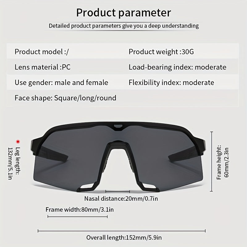 Men's Windproof Sports Sunglasses for Cycling Driving Skiing