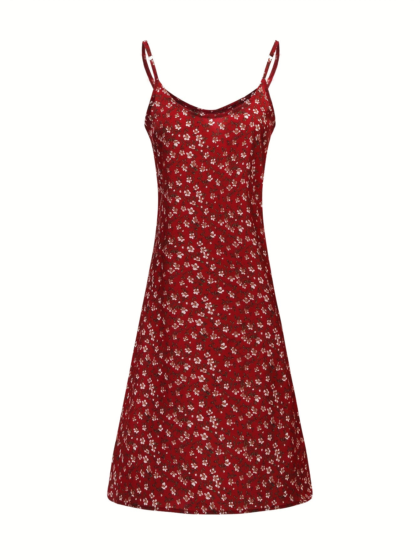 Floral Print V Neck Cami Summer Dress Sexy Backless Spaghetti Strap