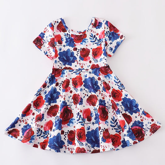 Girls Chick Printed Short Sleeve Casual Dress